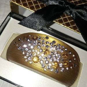 Lucite and Swarovski Crystal bangle
